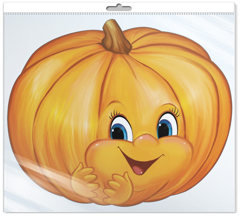 *ФМ1-14053 ЛПАКАТ ВЫРУБНОЙ А4 В ПАКЕТЕ.Тыква (УФ-лак, в индивидуальной упаковке, с европодвесом и клеевым клапаном)