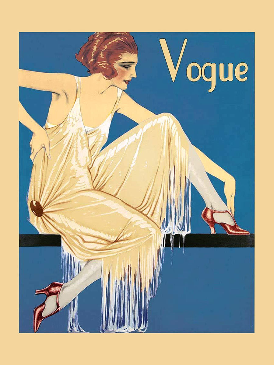 VOGUE. Леди на синем фоне. Серия плакатов. Формат А4.