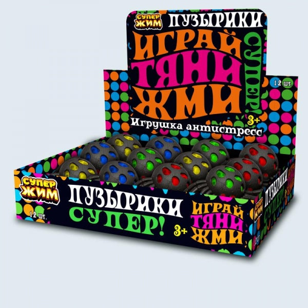 Игрушка жмяка с гидрогелевыми шариками, паук 14*6 см., дисплей Супер Жим уп-12шт в кор.8уп