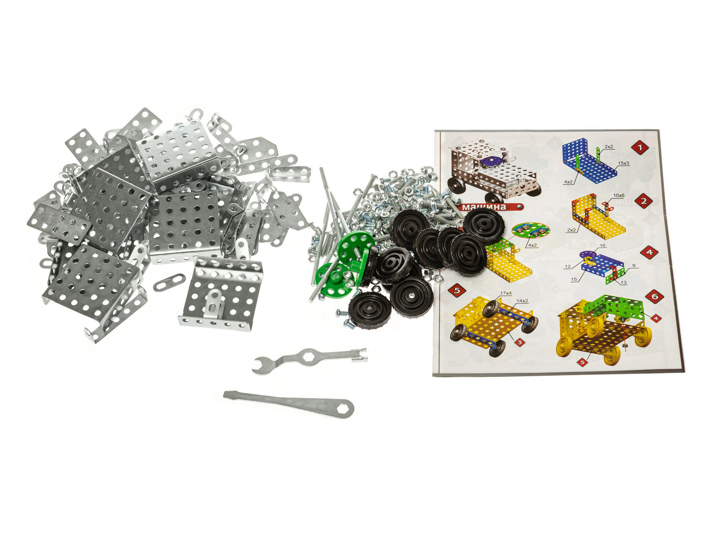 ДК.Конструктор металлический для уроков труда №3 в деревянной упаковке арт.00982