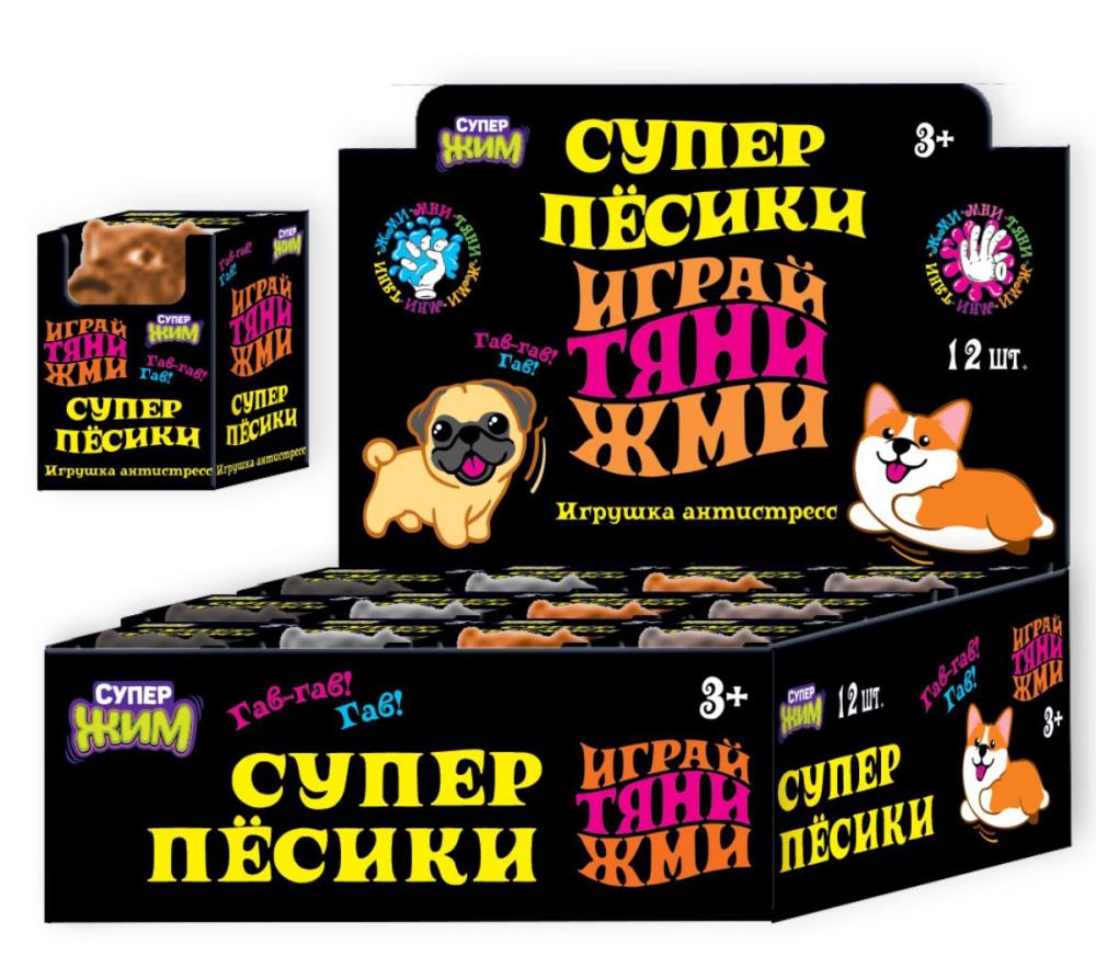 Антистресс игрушка собачка с прыгающей головой, дисплей Супер Жим уп-12шт в кор.12уп