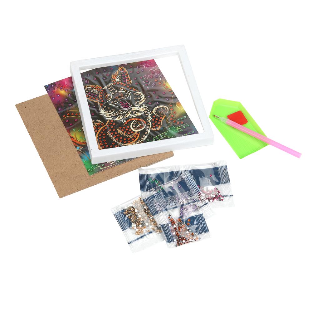 Алмазная мозаика на черном фоне 15*15, в коробке, корги МУЛЬТИ АРТ в кор.48шт