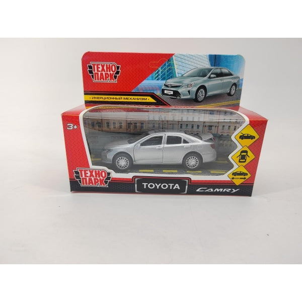 Машина металл TOYOTA CAMRY 12 см, двери, багаж, инерц. серебристый ,кор Технопарк в кор.2*36шт