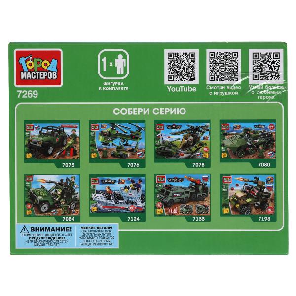 UAZ конструктор uaz patriot с пушкой, 75 дет. (легко собрать) Город мастеров в кор.80шт