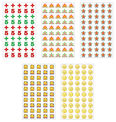 *КНМ1-11961 Комплект наклеек для поощрения. 5 видов. В индивидуальной упаковке с европодвесом