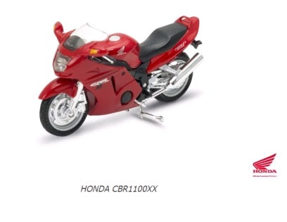 Véhicule en métal 1:18 honda cbr1100xx, dans la couleur, 4*12 pièces