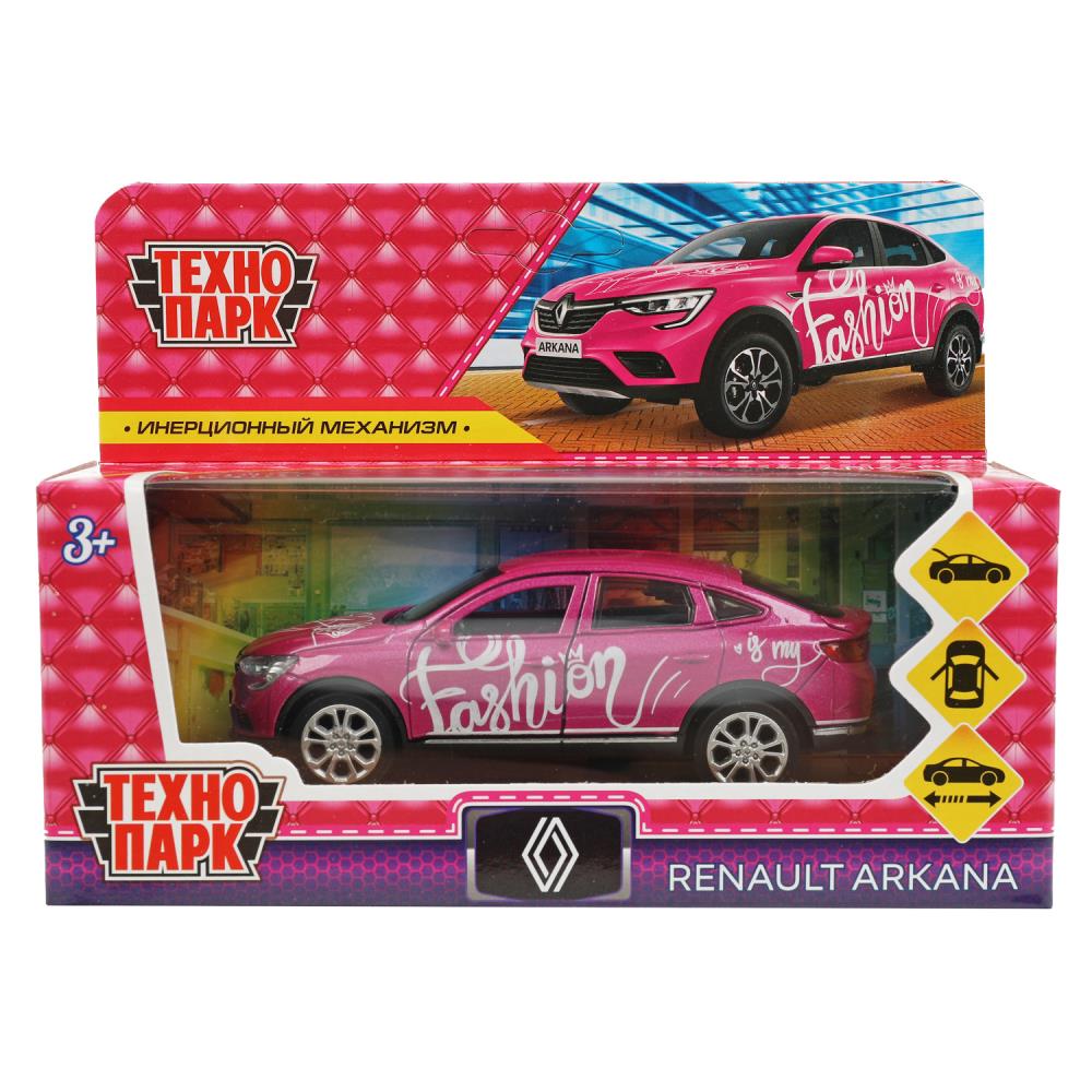 Machine en métal RENAULT ARKANA ДЛЯ ДЕВОЧЕК 12 см, двер, багаж, инер, роз, кор. Parc technologique dans le cor.2*36шт