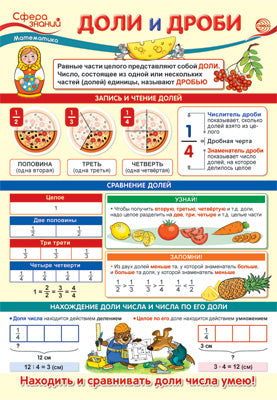 ПО-13814 ПЛАКАТ А3. Mathématiques en 3ème classe. Doli et Drobi