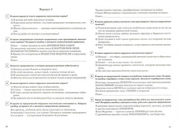 Русский язык. Нормы речи. Практикум. Тренировочная тетрадь. 10-11 классы. Издание 2-е.