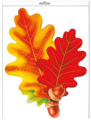 *ФМ1-15116 (14216) Плакат вырубной А4 В ПАКЕТЕ. Листья дуба. Двухсторонний (Уф-лак) - тема Деревья