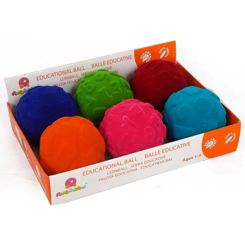 Rubbabou. 20313 Набор развивающих мячей 6 шт. из каукуча, в ассортименте