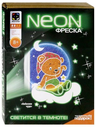 НЕОН ФРЕСКА НЕБЕСНОЕ ЧУДО МИШКА В КОЛПАЧКЕ в кор.14шт
