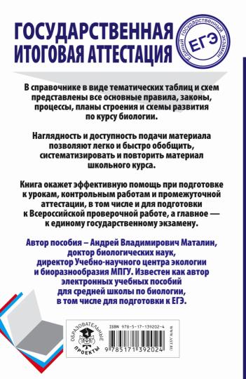 ЕГЭ. Биология. Весь школьный курс в таблицах и схемах для подготовки к единому государственному экзамену