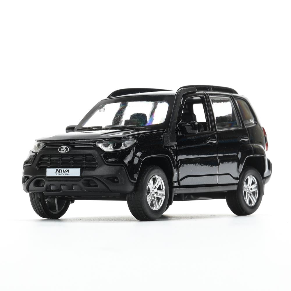 Machine en métal LADA NIVA voyage 12 cm, double, argent, métal noir, cor. Parc technologique dans le cor.2*36шт