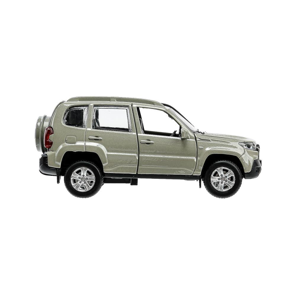 Машина металл LADA NIVA travel 12 см, двери, инер,серый, кор. Технопарк в кор.2*36шт
