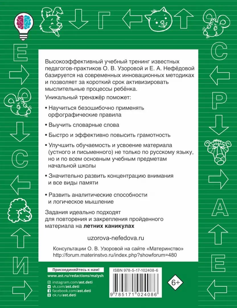 Быстро выучим правила русского языка. Classes 1-4-J