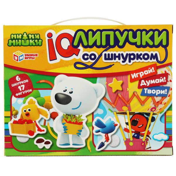 IQ-lipuchki со шнурком. Лесная поляна. Воздушный шар. Ми-ми-мишки. Умные игры. dans le cor.20шт