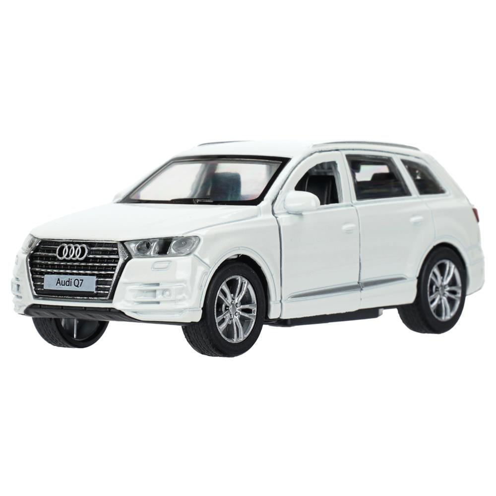 Машина металл AUDI Q7 длина 12 см, двер, багаж, инер, белый, кор. Технопарк в кор.2*36шт