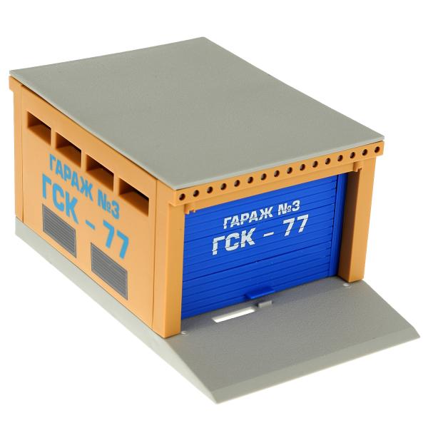 GARAGESMA-20PL337970 Модель пластик ГАРАЖ 20,5 см, ворота, желт, кор. Технопарк в кор.24шт