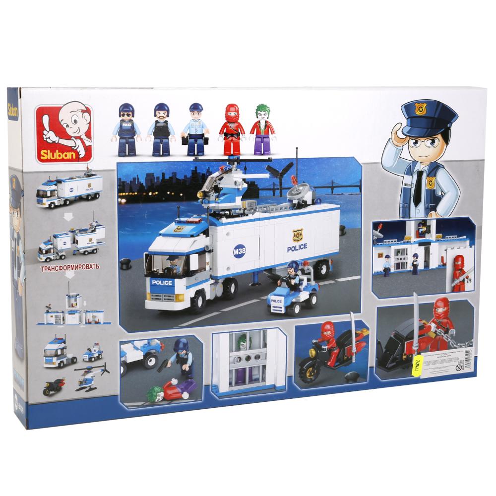 КОНСТРУКТОР ПЛАСТ. ПОЛИЦЕЙСКИЙ УЧАСТОК С МАШИНКАМИ, 572ДЕТ. В РУСС. КОР. 52*33*6,7СМ в кор.12шт