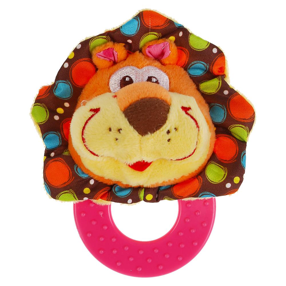 Текстильная игрушка прорезыватель лев на карт. в пак. (русс. уп.) "Умка" в кор.375шт