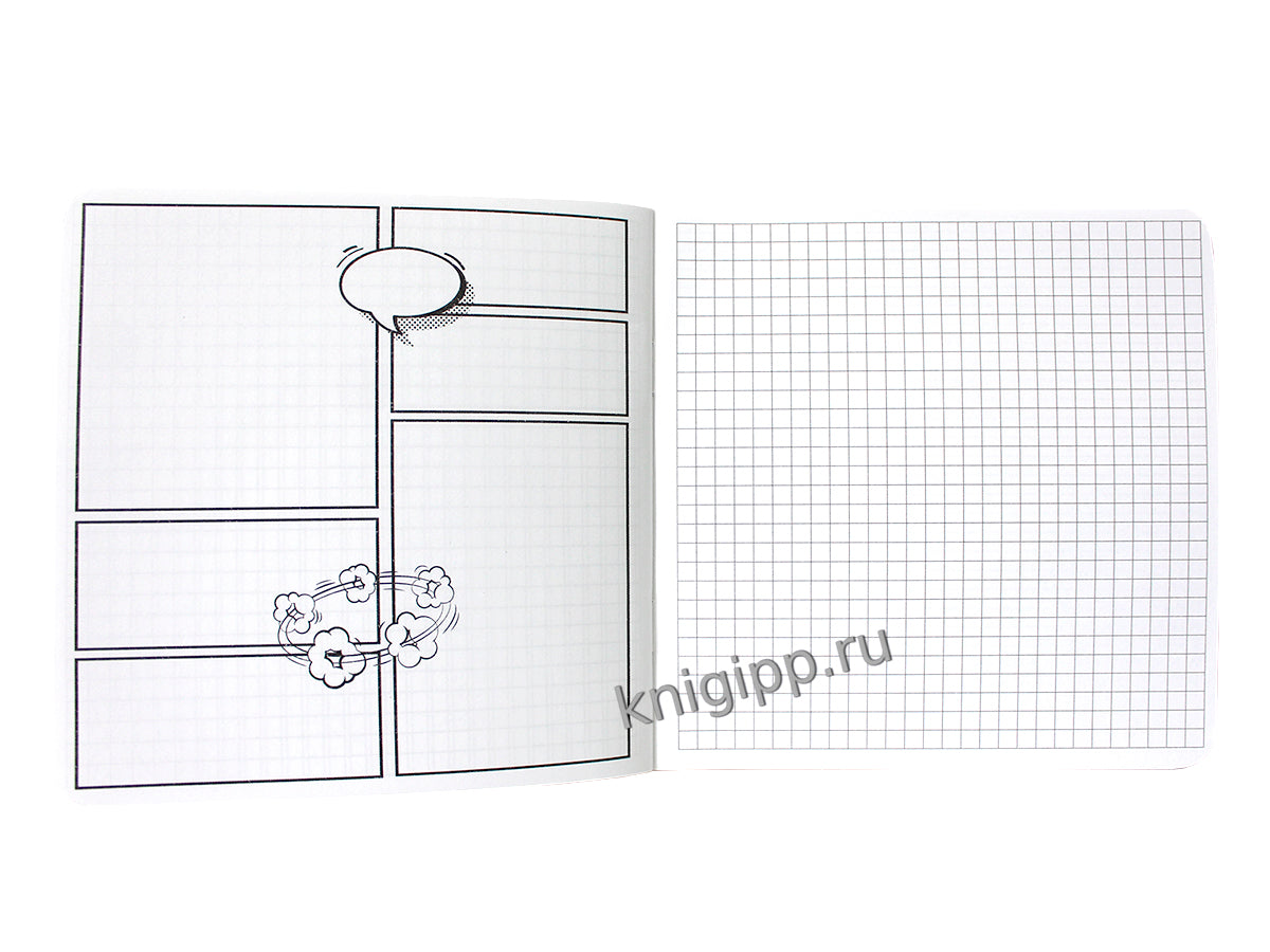 Mon Art. БЛОКНОТ в клетку Аниме. Фиолетовый