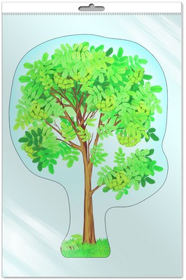 *Ф-8733 ПЛАКАТ ВЫРУБНОЙ А3 В ПАКЕТЕ. Рябина летняя (с уф-лаком в индивидуальной упаковке с европодвесом и клеевым клапаном) - тема Деревья