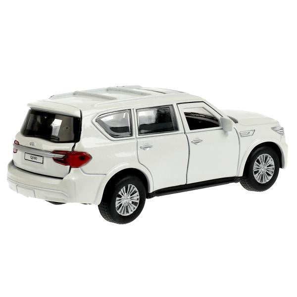 Машина металл INFINITI QX80, длина 12,5 см, двери, баг., инер, белый, кор. Технопарк в кор.2*36шт