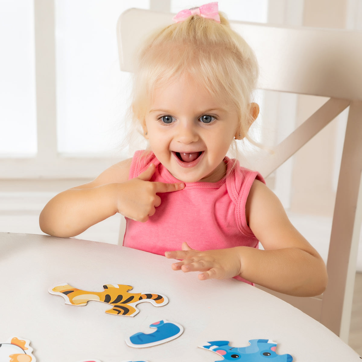 Пазлы контурные "Животные" Baby Toys (5 карт. 16 эл)
