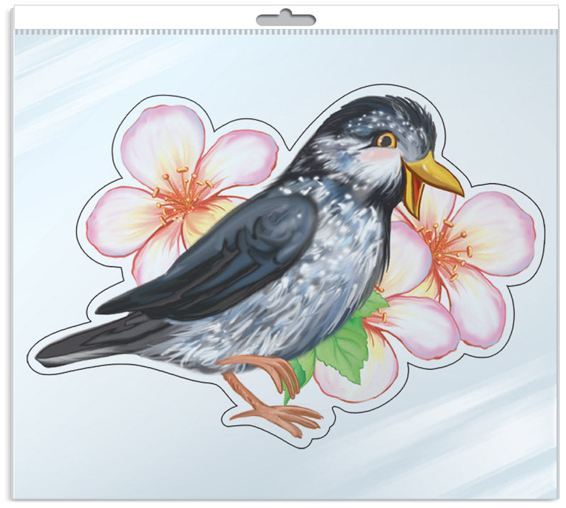 *ФМ-11367 ПЛАКАТ ВЫРУБНОЙ А4 В ПАКЕТЕ. Скворец (в индивидивидуальной упаковке с европодвесом и клеевым клапаном)