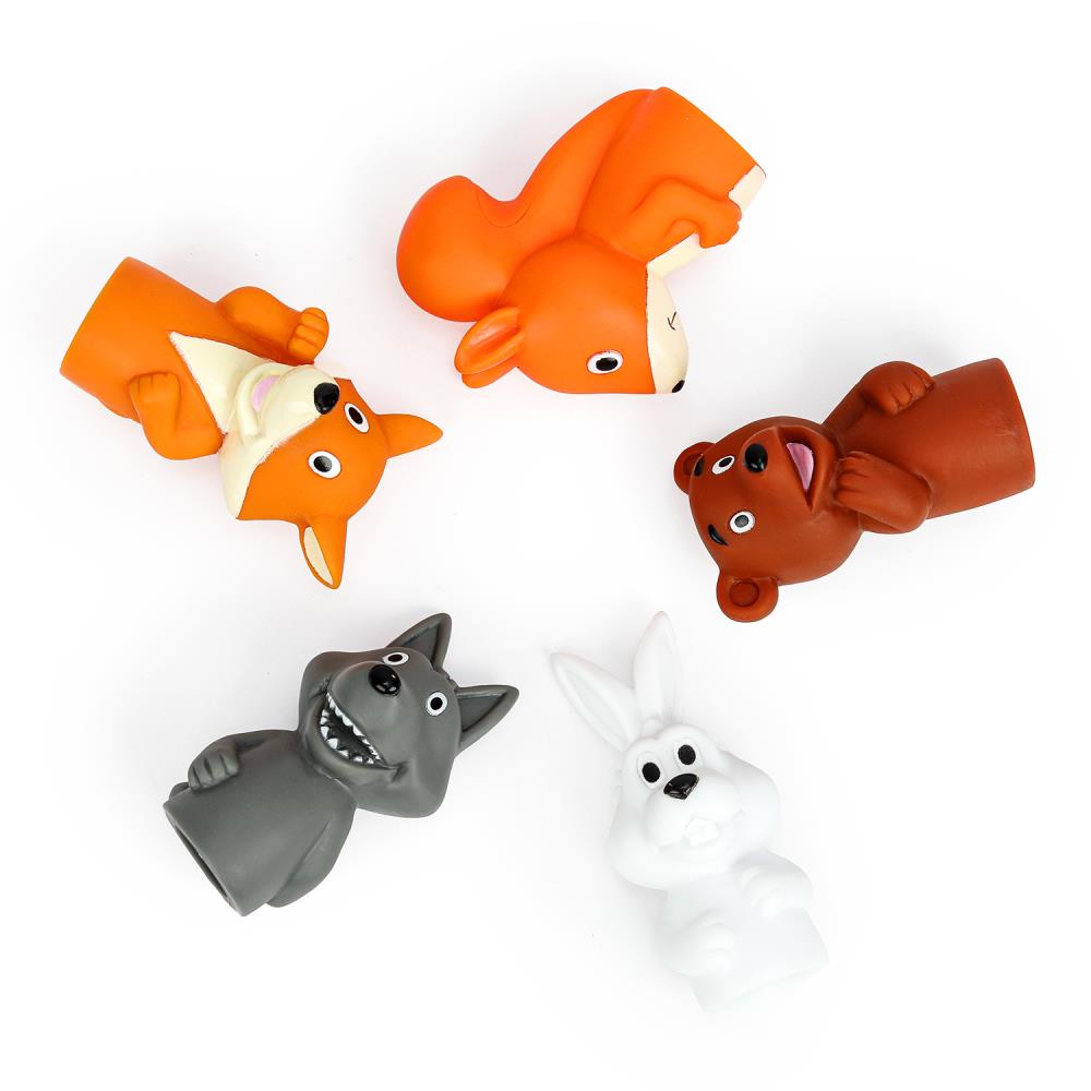 LXFWA-19-NW Игрушка пластизоль для ванны пальчиковый театр лесные обитатели блистер КАПИТОШКА в кор.