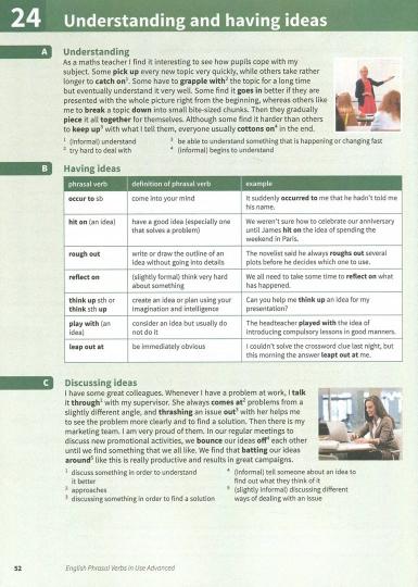 Verbes à particule anglais en usage, niveau avancé 2e année, livre + ans