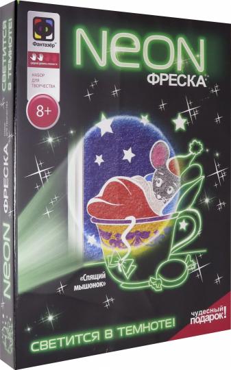 430021 Неоновая фреска "Спящий мышонок"