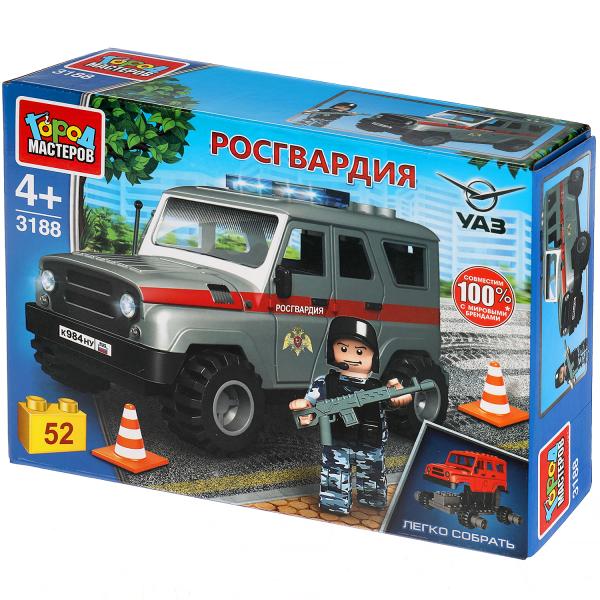 UAZ конструктор uaz HUNTER РОСГВАРДИЯ, 52 дет. (легко собрать) Город мастеров в кор.80шт