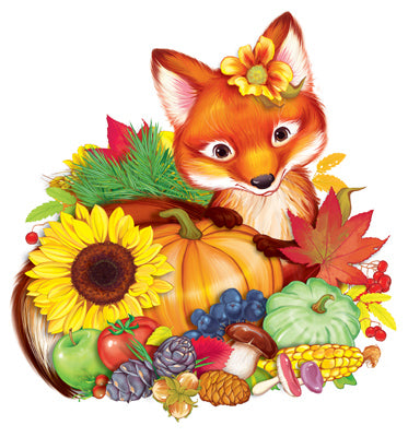 ФМ1-15214 (12870) Plaque inférieure A4. Lisitchka в дарах осени. Двухсторонний