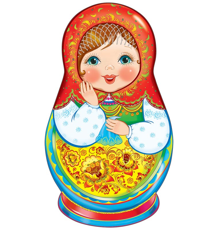 ФМ-14320 Плакат вырубной А4. Матрёшка (с блестками в лаке)