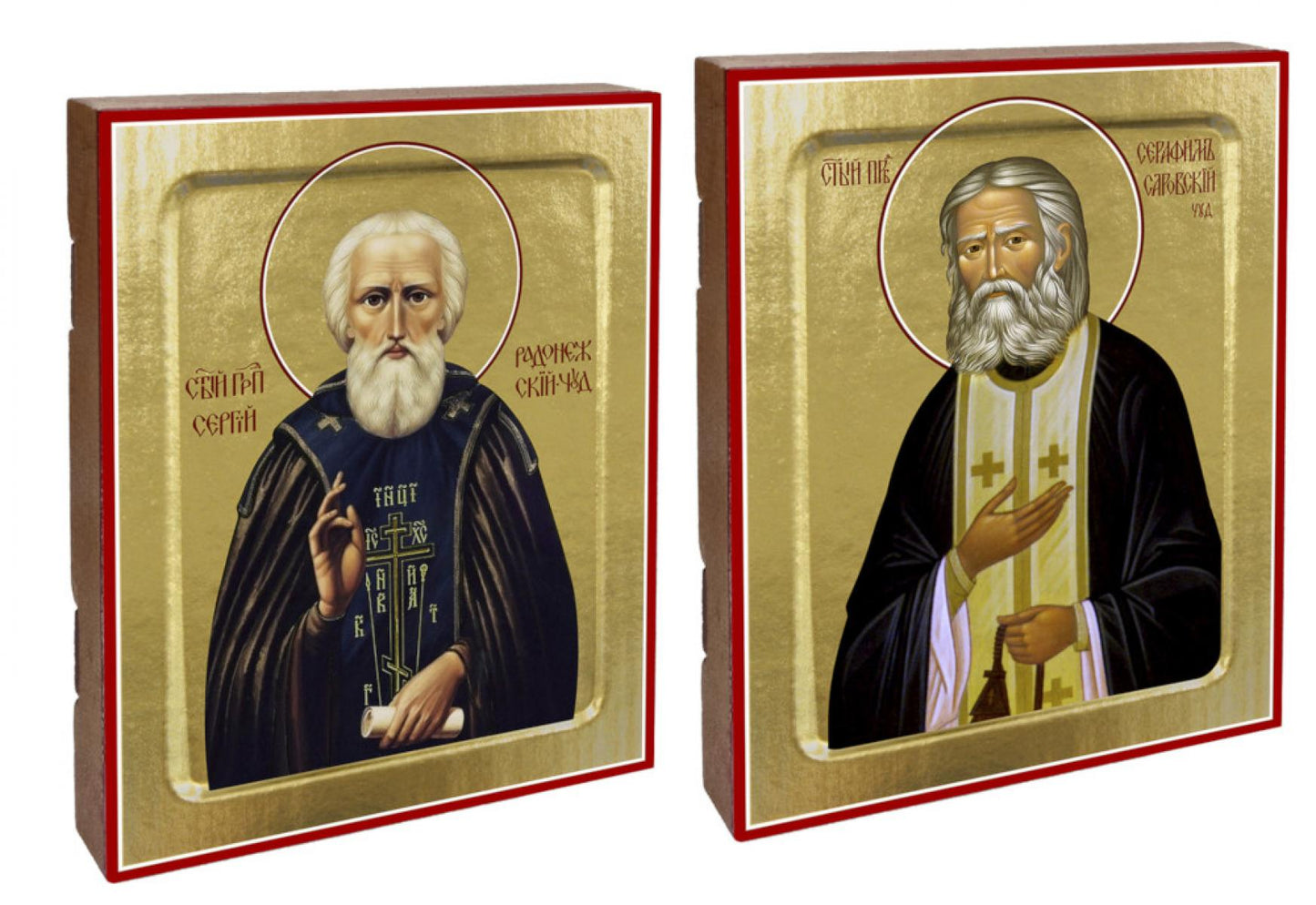 Икона Серафима Саровского, преподобного; Икона Сергия Радонежского, преподобного (ensemble avec 2-х икон)
