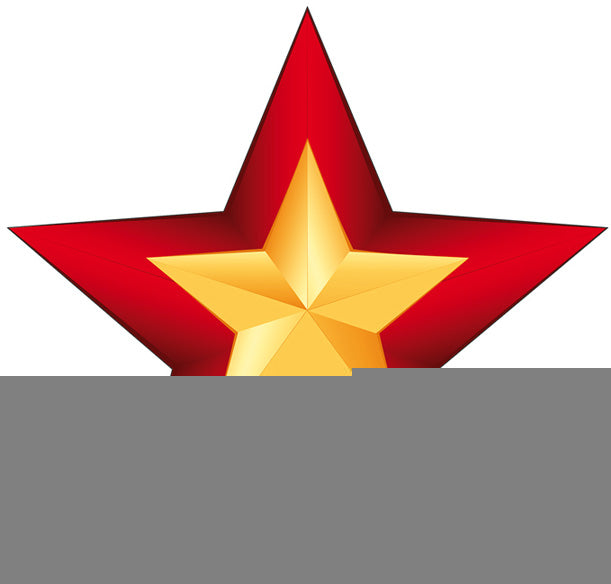 *КФМ-17263 Набор вырубных мини-плакатов со скотчем. Звезда патриотическая-2. Двухсторонние (10 шт. в наборе)