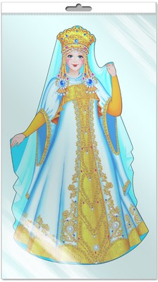 *Ф-7490-П ПЛАКАТ ВЫРУБНОЙ А3 В ПАКЕТЕ. Ludmila (с блестками в индивидивидуальной упаковке с европодвесом и клеевым клапаном)