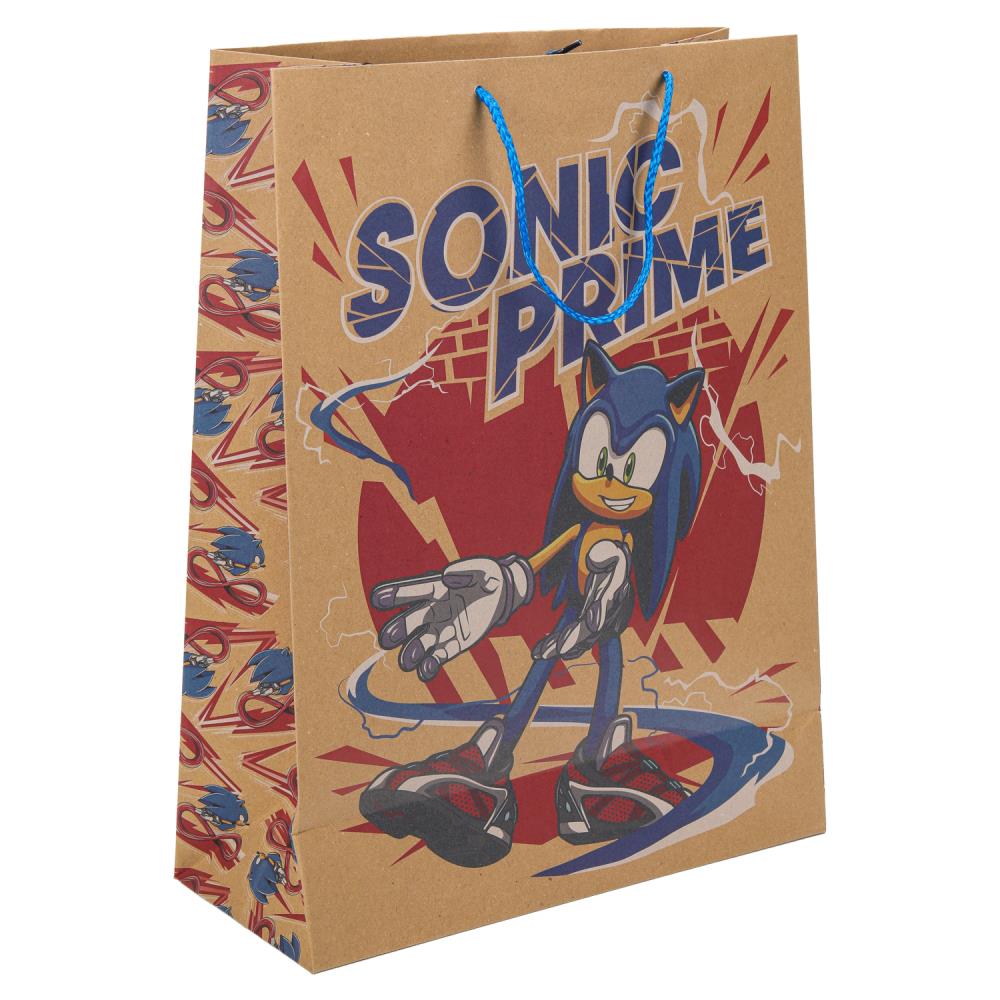 Пакет подарочный крафт Sonic Соник, xl 33,5*45*15 см ЧУДО ПРАЗДНИК в кор.5*12шт