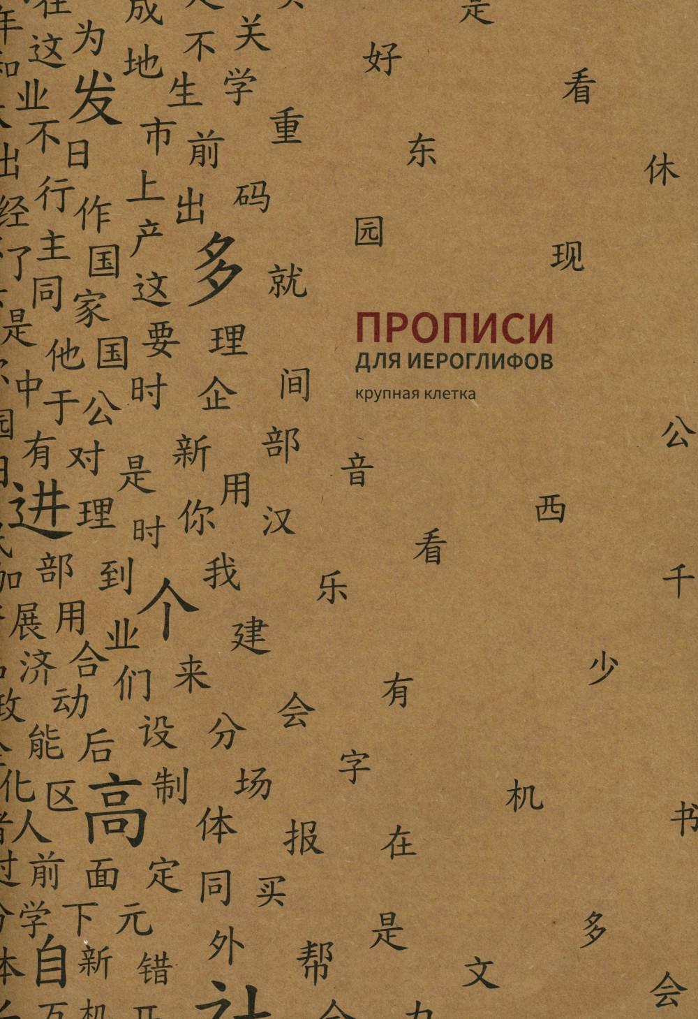 Прописи для китайских иероглифов. Крупная клетка