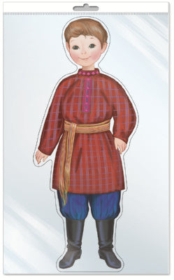 *Ф-9534-П ПЛАКАТ ВЫРУБНОЙ А3 В ПАКЕТЕ. Мальчик в удмуртском костюме (с блестками в индивидивидуальной упаковке с европодвесом и клеевым клапаном)