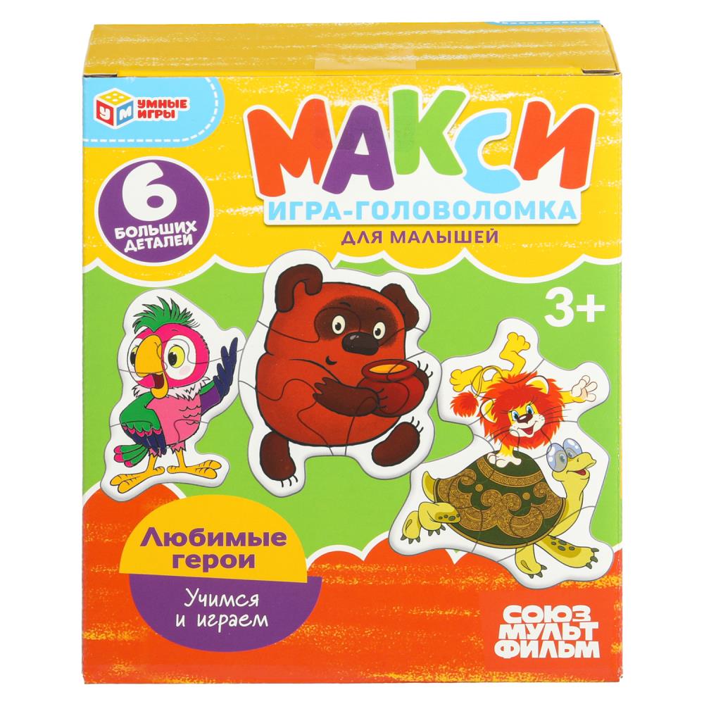 Любимые герои. СМФ Микс. Макси-игра-головоломка в коробке. 6 деталей. Умные игры в кор.50шт