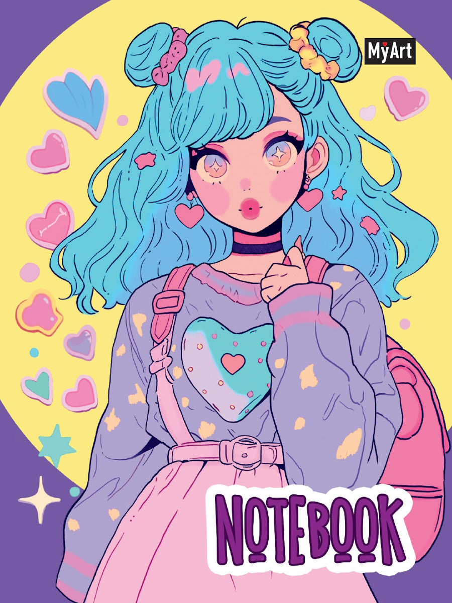 Mon Art. БЛОКНОТ в клетку Аниме 115x150. Очаровательный взгляд