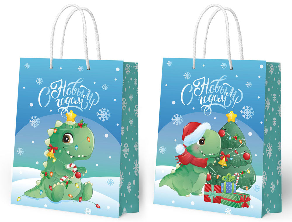 Lecture ND. Paquet de produits "Динозаврик новогодний" 180*227*100 мм (Новый год) art.310461