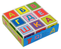 IQ кубики. 9 кубиков в поддончике. Абвгдешка. 4+