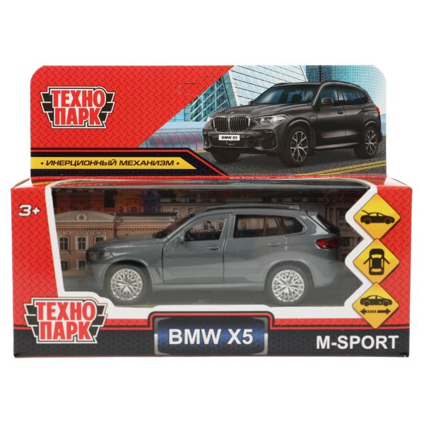 Машина металл BMW X5 M-SPORT 12 см, двери, багаж, инерц, мокрый асфальт, кор Технопарк в кор.2*36шт