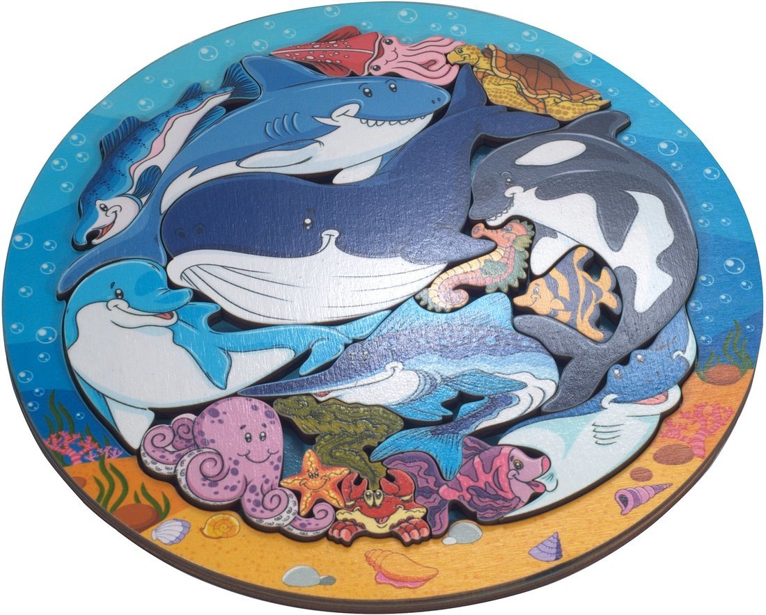 Зоопазл "Подводный мир" 16 дет.(дерево) art.8114 РРЦ 390 руб. /20