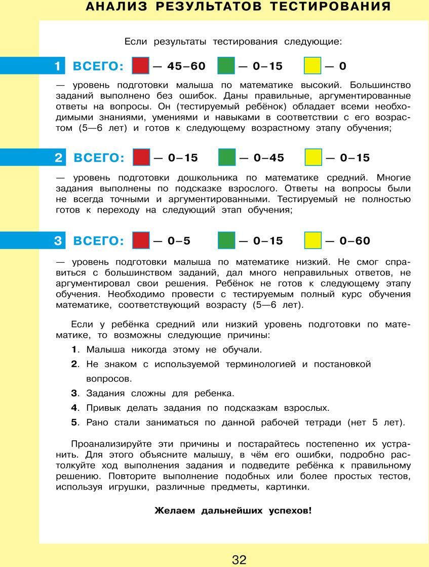 Шевелев ТЕСТЫ ЗАДАНИЯ по математике. Рабочая тетрадь для детей 5-6 лет(Бином).