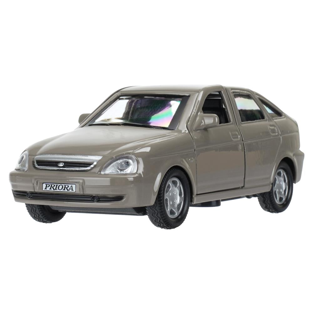 Машина металл LADA PRIORA 12 см, двери, инерц,золотисто-коричневый , Технопарк